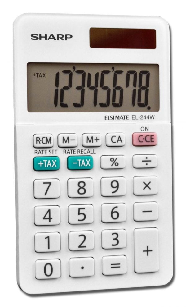 Sharp EL-244WB 8 Digit Professional Pocket Calculator with Extra-Large Display - Image 3