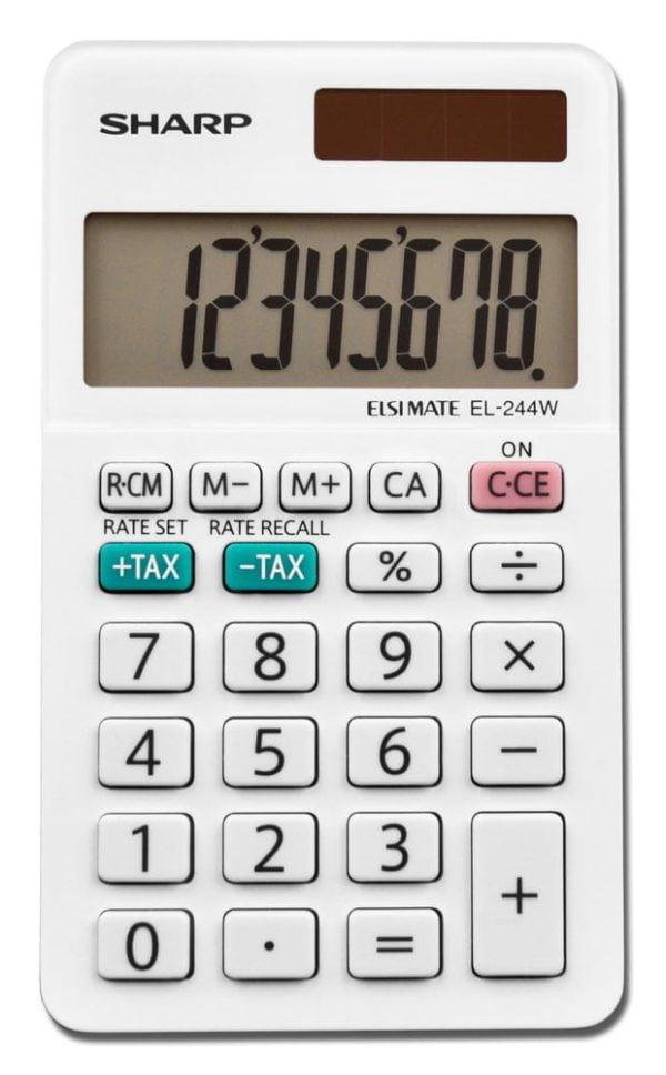Sharp EL-244WB 8 Digit Professional Pocket Calculator with Extra-Large Display - Image 2