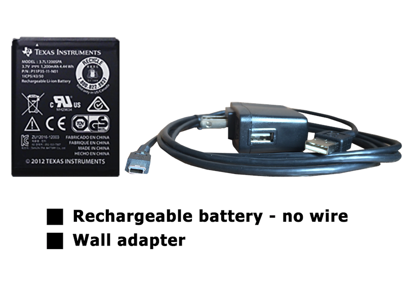 Texas Instruments TI Rechargeable Battery without PigTail Wire including Adapter